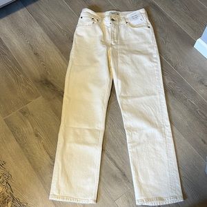 NWT 90S STRAIGHT ABERCROMBIE CREAM JEANS LOW RISE